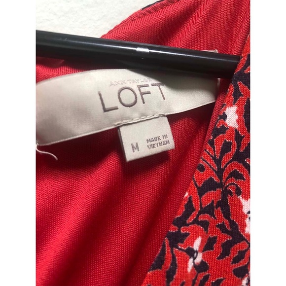 Dress Floral Print Red V-Neck - Picture 2 of 3